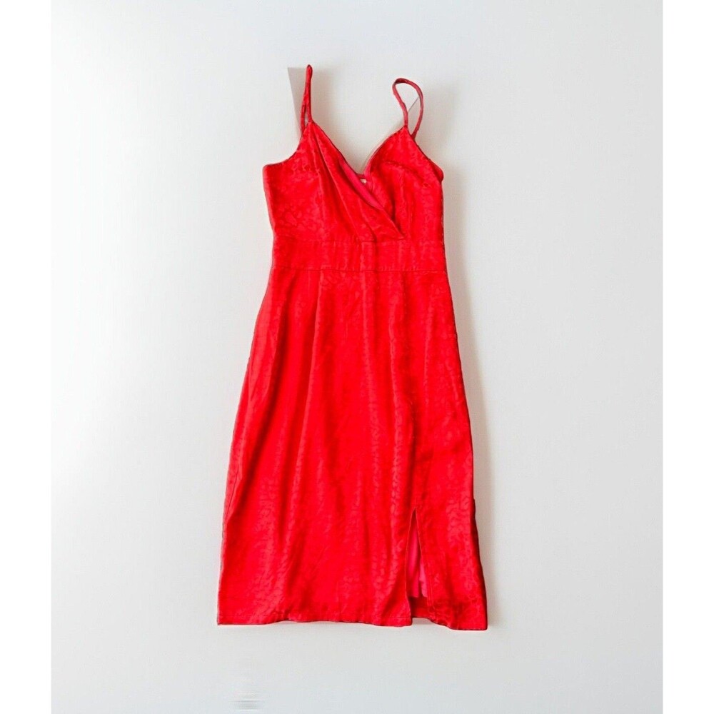 Threads & States Red Animal Print Slip Dress Size S New Zip Sexy